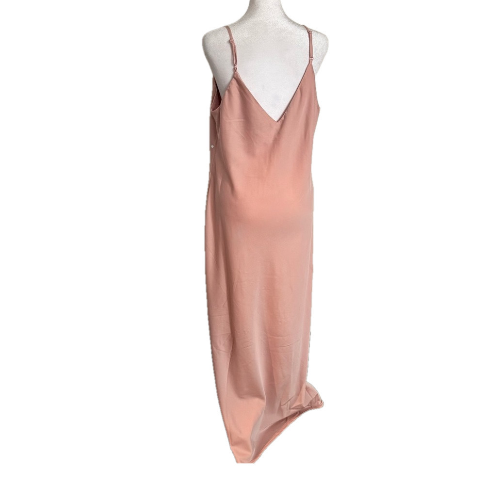 A New Day Dusty Pink Lightweight Deep V-Neck Midi Slip Dress Women Size XL - Picture 7 of 15